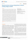 Research paper thumbnail of Sexual practices among undergraduate students holding religious beliefs