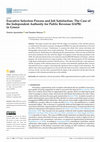 Research paper thumbnail of Executive Selection Process and Job Satisfaction: The Case of the Independent Authority for Public Revenue (IAPR) in Greece