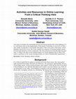 Research paper thumbnail of Activities and Resources in Online Learning: From a Critical Thinking View