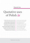 Research paper thumbnail of Quotative uses of Polish że