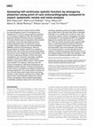 Research paper thumbnail of Assessing left ventricular systolic function by emergency physician using point of care echocardiography compared to expert: systematic review and meta-analysis