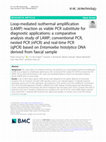 Research paper thumbnail of Loop-mediated isothermal amplification (LAMP) reaction as viable PCR substitute for diagnostic applications: a comparative analysis study of LAMP, conventional PCR, nested PCR (nPCR) and real-time PCR (qPCR) based on Entamoeba histolytica DNA derived from faecal sample