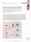 Research paper thumbnail of Optimizing the preparation and stability of decorated antiretroviral drug nanocrystals