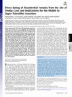 Research paper thumbnail of Direct dating of Neanderthal remains from the site of Vindija Cave and implications for the Middle to Upper Paleolithic transition