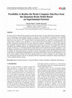 Research paper thumbnail of Possibility to Realize the Brain-Computer Interface from the Quantum Brain Model Based on Superluminal Particles