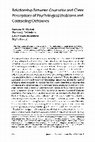 Research paper thumbnail of Relationship Between Counselor and Client Perceptions of Psychological Problems and Counseling Outcomes