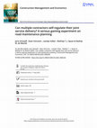 Research paper thumbnail of Can multiple contractors self-regulate their joint service delivery? A serious gaming experiment on road maintenance planning