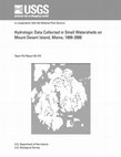 Research paper thumbnail of Hydrologic Data Collected in Small Watersheds on Mount Desert Island, Maine, 1999-2000