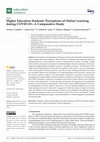 Research paper thumbnail of Higher Education Students’ Perceptions of Online Learning during COVID-19—A Comparative Study