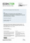 Research paper thumbnail of Effect of Corporate Social Responsibility on Organisation Performance; Banking Industrykenya, Kakamega County