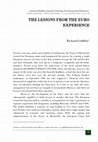 Research paper thumbnail of The Lessons from the Euro Experience