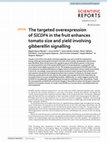 Research paper thumbnail of The targeted overexpression of SlCDF4 in the fruit enhances tomato size and yield involving gibberellin signalling