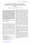 Research paper thumbnail of Accountability in the Public Sector: The Role of Professional Accountants in the Present Democracy in Nigeria