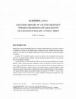 Research paper thumbnail of ANALYSING DRIVERS OF VACCINE HESITANCY TOWARD CHILDHOOD AND ADOLESCENT VACCINATION IN MALAWI:  A POLICY BRIEF