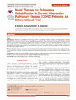 Research paper thumbnail of Music Therapy for Pulmonary Rehabilitation in Chronic Obstructive Pulmonary Disease [COPD] Patients- An Interventional Trial