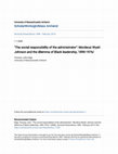 Research paper thumbnail of The social responsibility of the administrator": Mordecai Wyatt Johnson and the dilemma of Black leadership, 1890-1976/