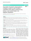 Research paper thumbnail of Association of genetic polymorphisms CYP2A6*2 rs1801272 and CYP2A6*9 rs28399433 with tobacco-induced lung Cancer: case-control study in an Egyptian population