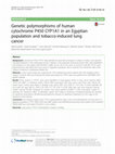 Research paper thumbnail of Genetic polymorphisms of human cytochrome P450 CYP1A1 in an Egyptian population and tobacco-induced lung cancer