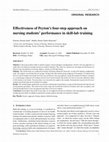 Research paper thumbnail of Effectiveness of Peyton’s four-step approach on nursing students’ performance in skill-lab training