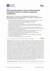 Research paper thumbnail of The Novel Quantitative Assay for Measuring the Antibiofilm Activity of Volatile Compounds (AntiBioVol)