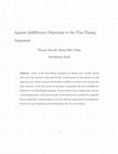 Research paper thumbnail of Against Indifference Objections to the Fine-Tuning Argument