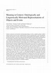 Research paper thumbnail of Meaning in Context: Ontologically and linguistically motivated representations of objects and events