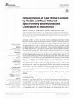 Research paper thumbnail of Determination of Leaf Water Content by Visible and Near-Infrared Spectrometry and Multivariate Calibration in Miscanthus