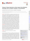 Research paper thumbnail of Timing of Calorie Restriction in Mice Impacts Host Metabolic Phenotype with Correlative Changes in Gut Microbiota