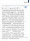 Research paper thumbnail of The Lancet Global Health Commission on High Quality Health Systems 1 year on: progress on a global imperative