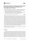 Research paper thumbnail of Psychometric Properties and Measurement Invariance for a Chinese Version of a Psychological Need Thwarting Scale for Teachers