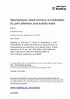 Research paper thumbnail of Spontaneous Facial Mimicry is Modulated by Joint Attention and Autistic Traits