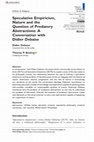 Research paper thumbnail of Speculative Empiricism, Nature and the Question of Predatory Abstractions: A Conversation with Didier Debaise