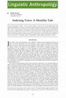 Research paper thumbnail of Indexing Voice: A Morality Tale