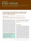 Research paper thumbnail of Micropollutants in European rivers: A mode of action survey to support the development of effect-based tools for water monitoring