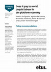 Research paper thumbnail of Does it pay to work? Unpaid labour in the platform economy