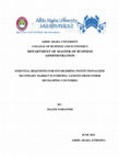 Research paper thumbnail of DEPARTMENT OF MASTER OF BUSINESS ADMINISTRATION