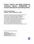 Research paper thumbnail of Carbon Capture and Water Emissions Treatment System (CCWESTRS) at Fossil-Fueled Electric Generating Plants