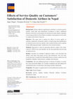 Research paper thumbnail of Effect of Service Quality on Customer Satisfaction of Domestic Airlines in Nepal