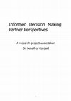 Research paper thumbnail of Facilitating Informed Decision Making Among Clients of HIV and Sexual and Reproductive Health Services: Partner Perspectives