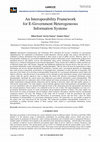 Research paper thumbnail of An Interoperability Framework for E-Government Heterogeneous Information Systems