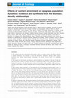 Research paper thumbnail of Effects of nutrient enrichment on seagrass population dynamics: evidence and synthesis from the biomass-density relationships