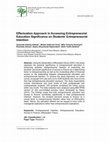 Research paper thumbnail of Effectuation Approach in Accessing Entrepreneurial Education Significance on Students ’ Entrepreneurial Intention