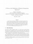 Research paper thumbnail of A Note on the Definitions of Discrete Symmetries Operators