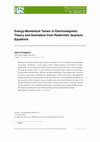 Research paper thumbnail of Energy-Momentum Tensor in Electromagnetic Theory and Gravitation from Relativistic Quantum Equations