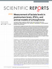 Research paper thumbnail of Measurement of lactate levels in postmortem brain, iPSCs, and animal models of schizophrenia