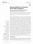 Research paper thumbnail of Behavioral Effects of a Potential Novel TAAR1 Antagonist