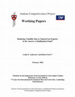 Research paper thumbnail of Reducing Volatility due to Natural Gas Exports: Is the Answer a Stabilization Fund?