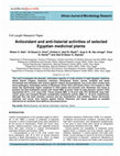 Research paper thumbnail of Antioxidant and anti-listerial activities of selected Egyptian medicinal plants