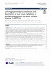 Research paper thumbnail of Genotype-phenotype correlation and description of two novel mutations in Iranian patients with glycogen storage disease 1b (GSD1b)