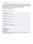 Research paper thumbnail of Exome sequencing identified a novel pathogenic RET variant with high variable expressivity and incomplete penetrance in an extended pedigree with Hirschsprung disease